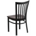 Black School House Back Metal Restaurant Chair - Walnut Wood Seat