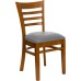 Ladder Back Cherry Wood Restaurant Chair - Custom Upholstered Seat