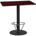 30'' x 48'' Rectangular Mahogany Laminate Table Top with 24'' Round Bar Height Table Base and Foot Ring