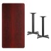 30'' x 60'' Rectangular Mahogany Laminate Table Top with 22'' x 22'' Table Height Bases