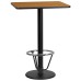 24'' x 30'' Rectangular Natural Laminate Table Top with 18'' Round Bar Height Table Base and Foot Ring