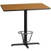 30'' x 45'' Rectangular Natural Laminate Table Top with 22'' x 30'' Bar Height Table Base and Foot Ring