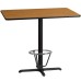 30'' x 48'' Rectangular Natural Laminate Table Top with 22'' x 30'' Bar Height Table Base and Foot Ring