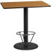 30'' x 48'' Rectangular Natural Laminate Table Top with 24'' Round Bar Height Table Base and Foot Ring