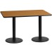 30'' x 60'' Rectangular Walnut Laminate Table Top with 18'' Round Table Height Bases