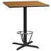 36'' Square Natural Laminate Table Top with 30'' x 30'' Bar Height Table Base and Foot Ring