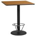 36'' Square Natural Laminate Table Top with 24'' Round Bar Height Table Base and Foot Ring