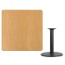 42'' Square Natural Laminate Table Top with 24'' Round Table Height Base