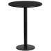 24'' Round Black Laminate Table Top with 18'' Round Bar Height Table Base