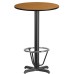 24'' Round Natural Laminate Table Top with 22'' x 22'' Bar Height Table Base and Foot Ring