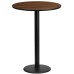 24'' Round Walnut Laminate Table Top with 18'' Round Bar Height Table Base