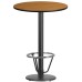 30'' Round Natural Laminate Table Top with 18'' Round Bar Height Table Base and Foot Ring