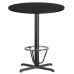 36'' Round Black Laminate Table Top with 30'' x 30'' Bar Height Table Base and Foot Ring