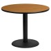 Round Natural Laminate Table Top with 24'' Round Table Height Base