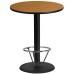 36'' Round Natural Laminate Table Top with 24'' Round Bar Height Table Base and Foot Ring