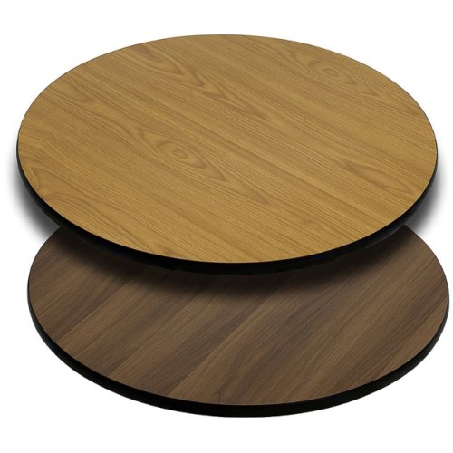 Round Table Top with Natural or Walnut Reversible Laminate Top