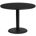 42'' Round Black Laminate Table Top with 24'' Round Table Height Base