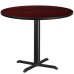 Round Mahogany Laminate Table Top with 33'' x 33'' Table Height Base