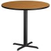 42'' Round Natural Laminate Table Top with 33'' x 33'' Bar Height Table Base