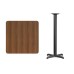 30'' Square Walnut Laminate Table Top with 22'' x 22'' Bar Height Table Base