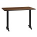 30'' x 42'' Rectangular Walnut Laminate Table Top with 5'' x 22'' Table Height Bases