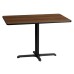 30'' x 45'' Rectangular Walnut Laminate Table Top with 22'' x 30'' Table Height Base