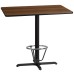 30'' x 45'' Rectangular Walnut Laminate Table Top with 22'' x 30'' Bar Height Table Base and Foot Ring