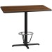 30'' x 48'' Rectangular Walnut Laminate Table Top with 22'' x 30'' Bar Height Table Base and Foot Ring