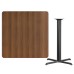 42'' Square Walnut Laminate Table Top with 33'' x 33'' Bar Height Table Base