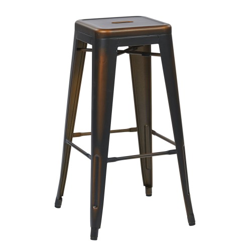 BRW3030A4-AC Bristow 30" Antique Metal Barstool, Antique COPPER FINISH, 4 PACK