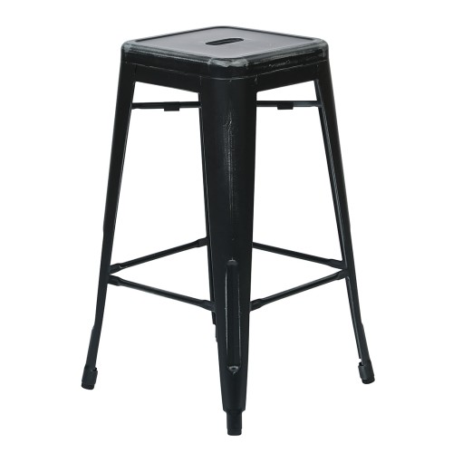 BRW3026A2-AB Bristow 26" Antique Metal Barstools, Antique BLACK, 2-PACK