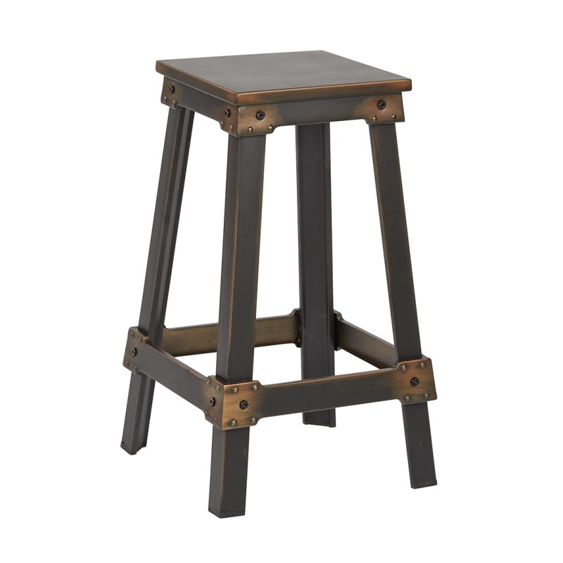 NCL3126-AB New Castle 26" Antique Black Metal Barstool, KD