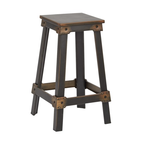 NCL3126-AC New Castle 26" Antique Copper Metal Barstool, KD