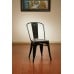 BRW293A4-C306 Bristow Metal Chair with Vintage Wood Seat, BLACK FINISH FRAME & ASH CRAZY HORSE FINISH SEAT, 4 PACK