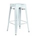 BRW3026A4-AW Bristow 26" Antique Metal Barstool, Antique WHITE FINISH, 4 PACK