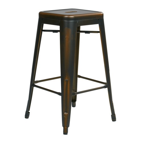 BRW3026A2-AC Bristow 26" Antique Metal Barstools, Antique COPPER, 2-PACK