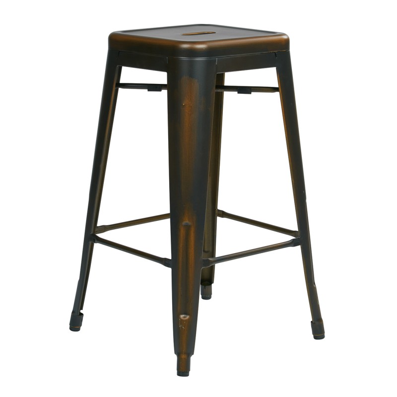 BRW3026A2-AC Bristow 26" Antique Metal Barstools, Antique COPPER, 2-PACK