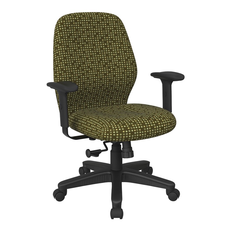 3121-K103 Mid Back 2-to-1 synchro Tilt Chair with 2 -Way Adjustable Soft Padded Arms