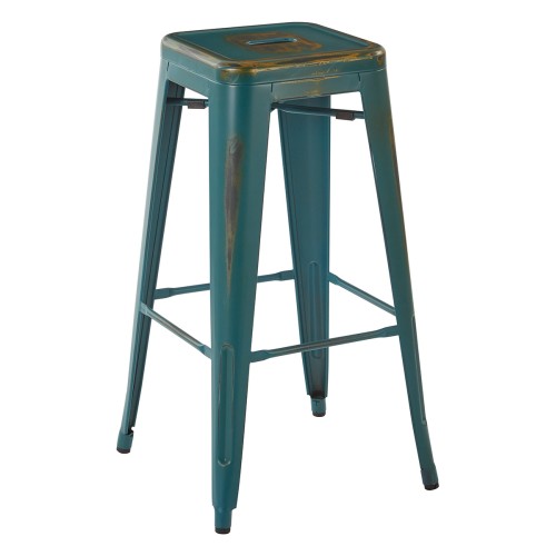 BRW3030A4-ATQ Bristow 30" Metal Barstools, Antique TOURQUOISE, 4-PACK