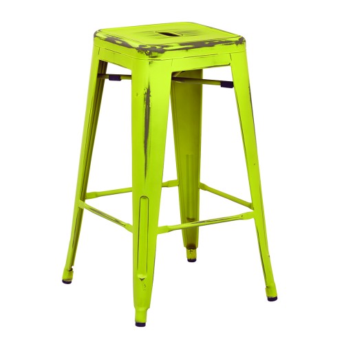 BRW3026A2-AL Bristow 26" Antique Metal Barstools, Antique LIME FINISH, 2-PACK