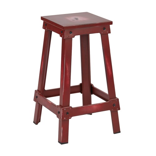 NCL3126-ARD New Castle 26" Antique Red Metal Barstool, KD