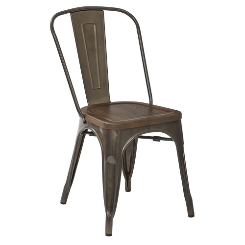 IND29A2-C209-1 Indio Metal Chair with Wood Seat