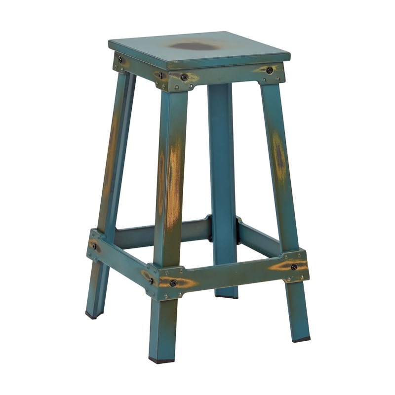 NCL3126-ATQ New Castle 26" Antique Turquoise Metal Barstool, KD