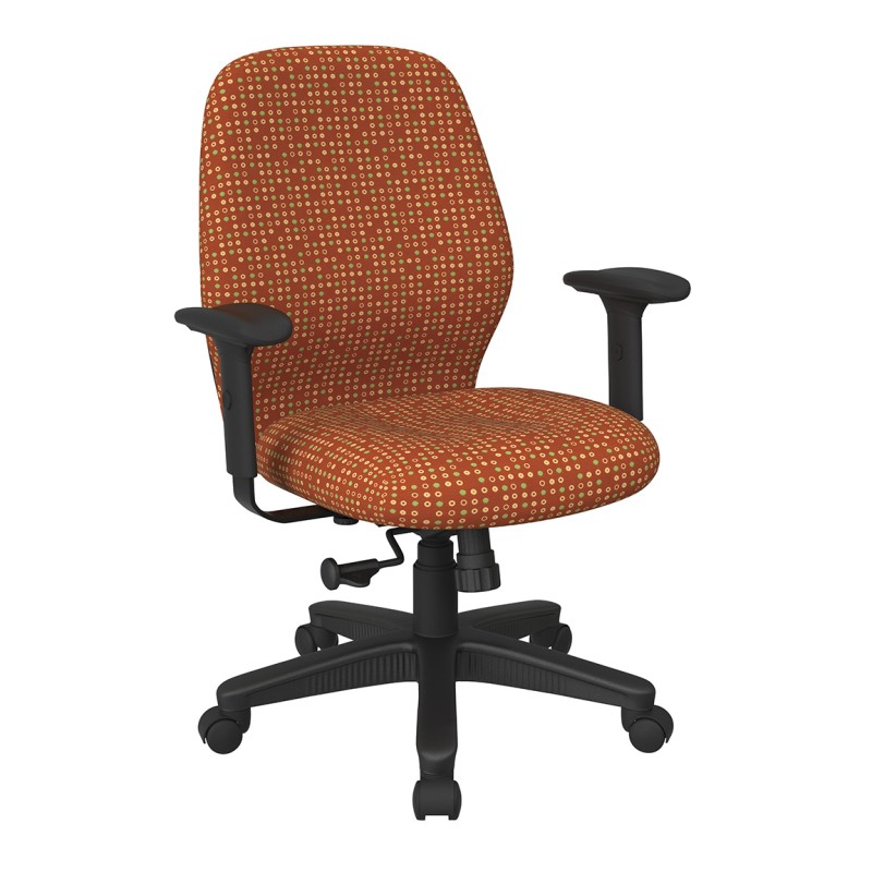 3121-K105 Mid Back 2-to-1 synchro Tilt Chair with 2 -Way Adjustable Soft Padded Arms