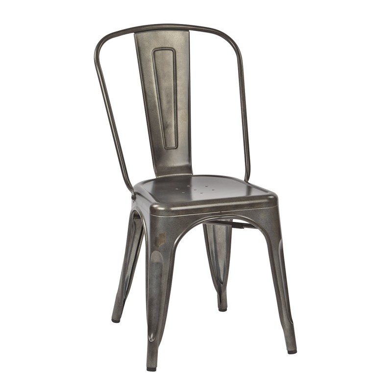 BRW29A4-C210-1 Bristow Armless Chair, Matte Galvanized Finish, 4 PACK