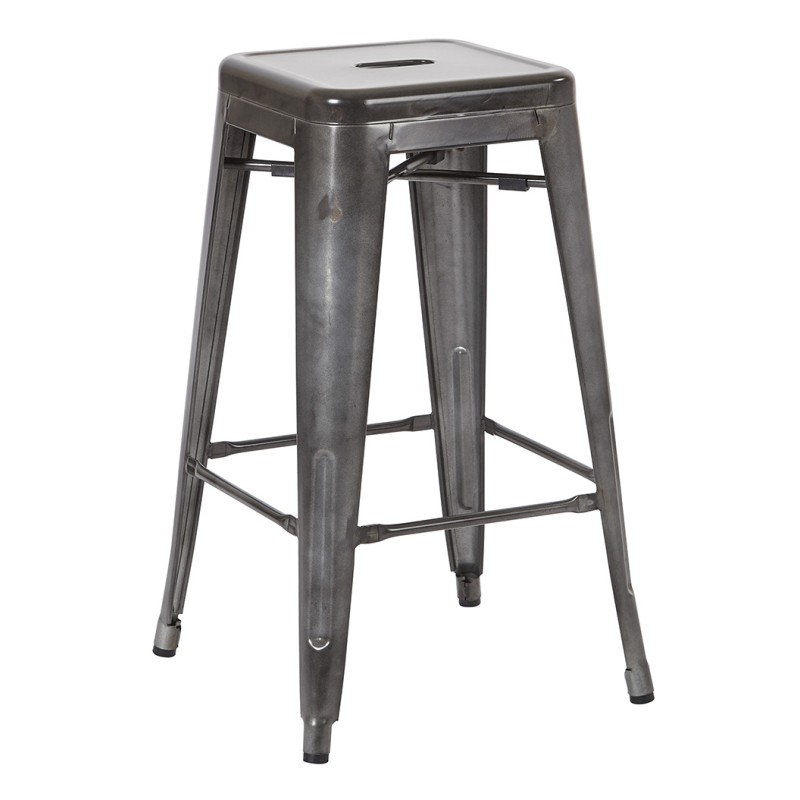 BRW3026A2-C210-1 Bristow 26" Backless Metal Barstool in Matte GLAVANIZED