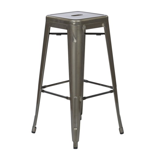 BRW3030A2-GM Bristow 30" Metal Barstools, Gunmetal Finish, 2-PACK