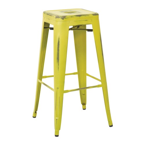 BRW3030A4-AL Bristow 30" Antique Metal Barstool, Antique LIME FINISH, 4 PACK