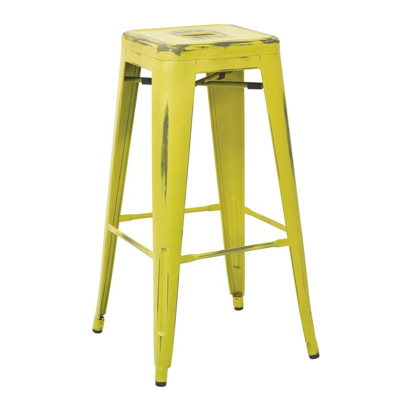 BRW3030A4-AL Bristow 30" Antique Metal Barstool, Antique LIME FINISH, 4 PACK