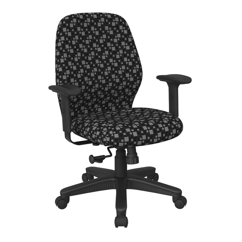 3121-K107 Mid Back 2-to-1 synchro Tilt Chair with 2 -Way Adjustable Soft Padded Arms